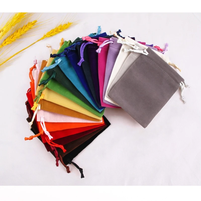 Picture 5: 10pcs Jewelry Velvet Drawstring Bag Christmas Party Gift Packaging High Quality Soft Cloth Bag Dust Bag Luxury Pouch