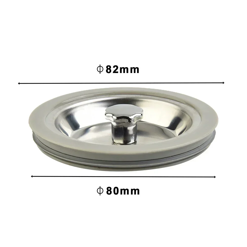 Replacement Drain Stopper 82mm For Bathtub Kitchen Sink Bathroom Made Of Stainless Steel With Handle For User Friendly Removal