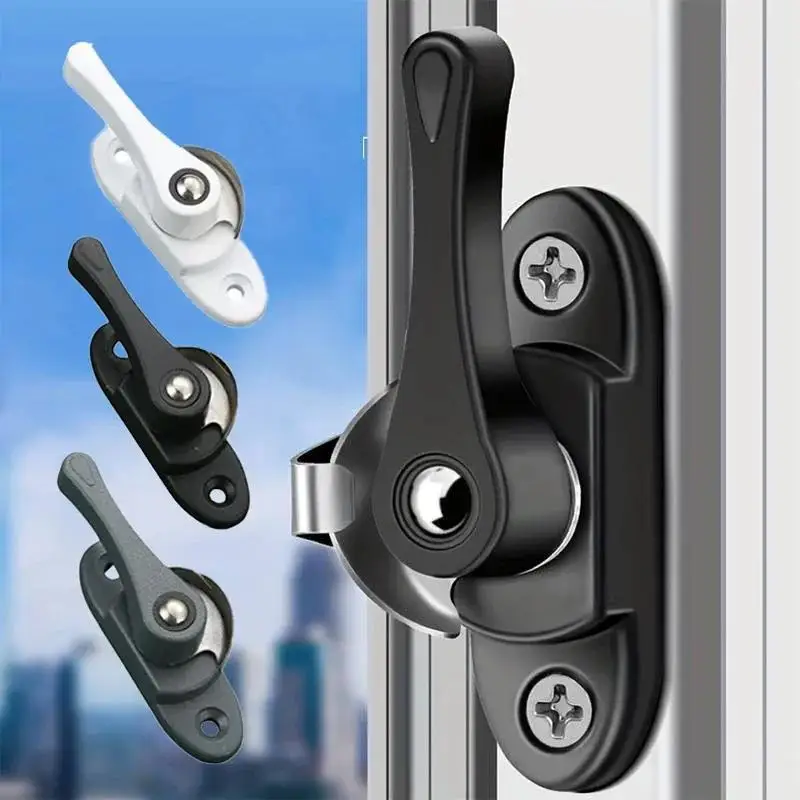 3Pcs Crescent Shaped Two-way Lock Window Handle With Installation Screws Alloy Sliding Doors And Windows With Safety Lock