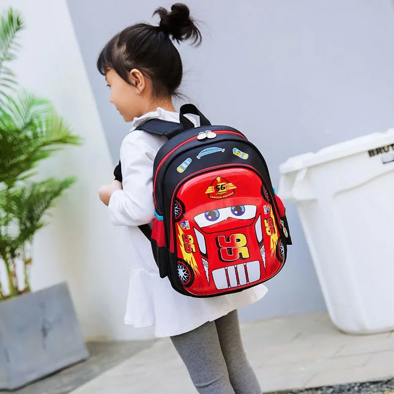 Disney Cars 2 Lightning McQueen Rucksack Büchertasche 3D Cartoon Anime Junge Schultasche Rucksack Geburtstagsgeschenk für Kinder