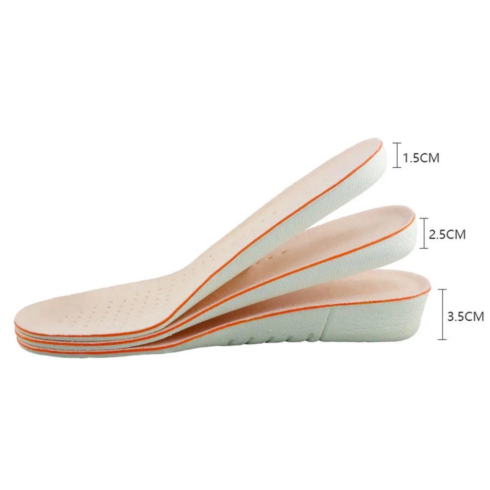 

1Pair 2.5cm Invisible Heightening Insoles Non-Slip Eva Comfortable Shoe Lifts for Men Women Size 41-45 Khaki Heightening Insole