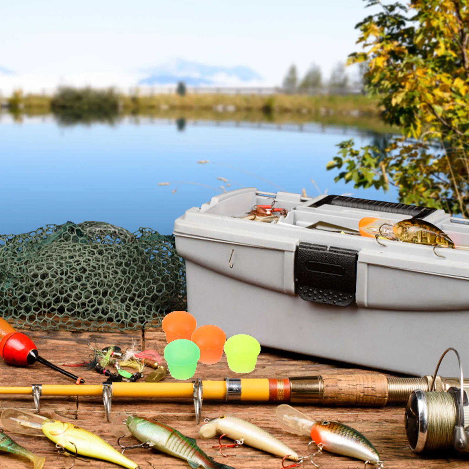 

10pcs Fishing Rod Butt Caps Silicone Accessories End Protectors Random Color Small Hole Design Durable Fishing Supplies