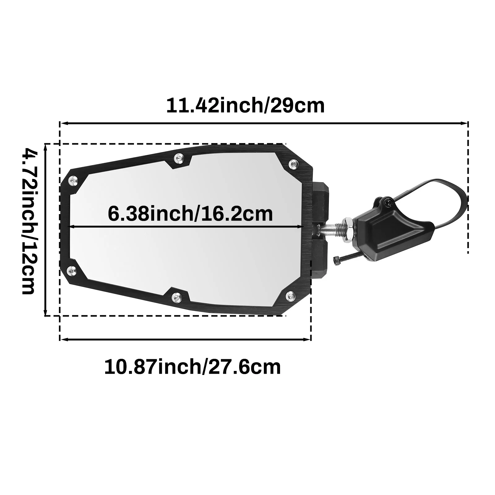 2pcs UTV 1.5" Mirrors Side Rear View Mirrors for Polaris RZR Ranger Can-Am Maverick X3 Commander Defender Honda Pioneer 1000