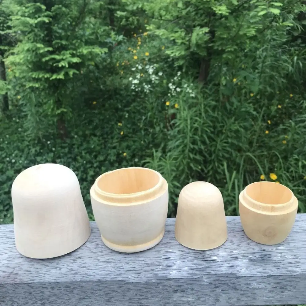 

DIY Unpainted Kindergarten Handicraft Material Russian Nesting Dolls Blank Wooden Embryos Matryoshka Toy Doll
