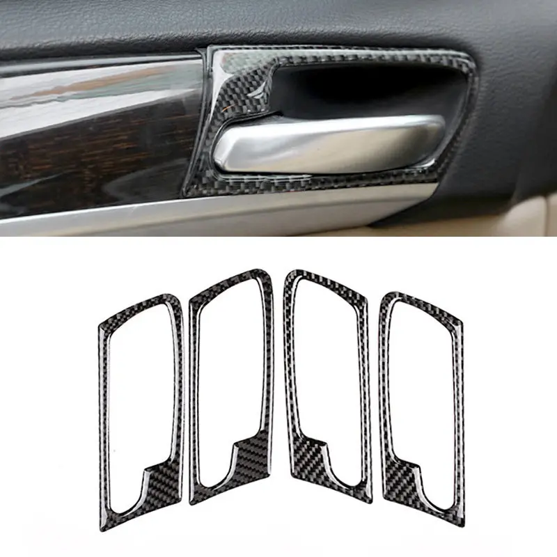 

4 шт. для BMW X5 X6 E70 E71 2009-2013: накладки на ручки дверей и дверные чаши из настоящего карбона для стайлинга автомобиля