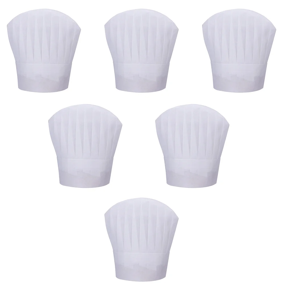 6 cappelli da cuoco usa e getta, in tessuto non tessuto, adatti per ristoranti, panetteria, ristorazione e servizi di ristorazione