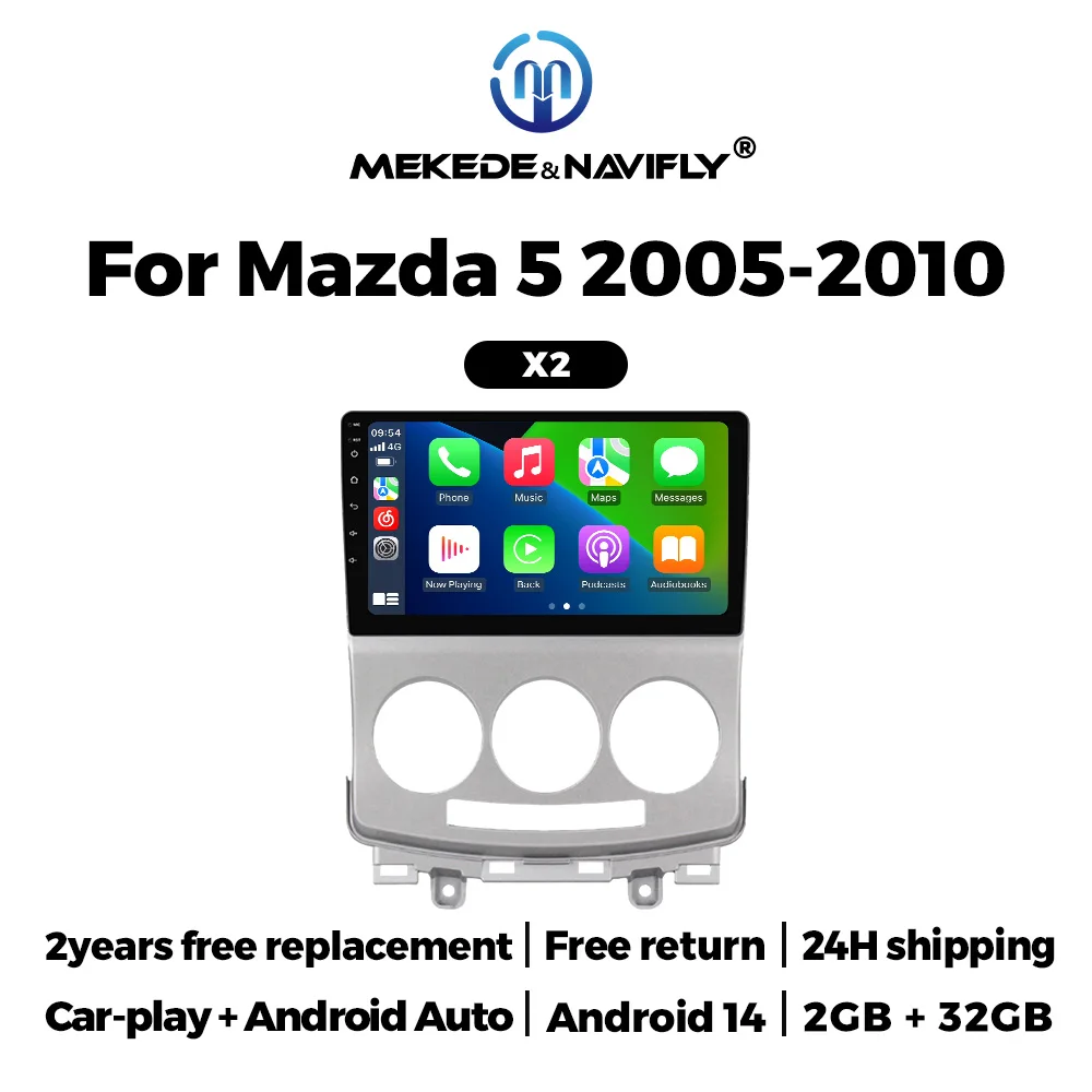 

Автомобильное радио Android 14, для MAZDA 5, 2005, 2006, 2007, 2008, 2009, 2010, авторадио, мультимедийный плеер, навигация, GPS, головное устройство Carplay Auto