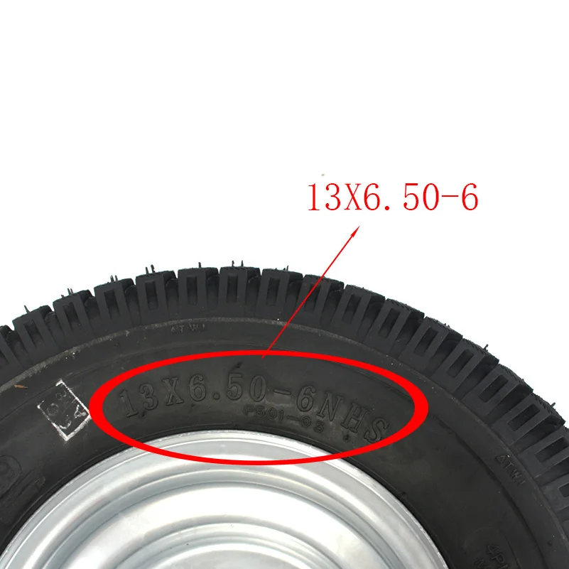 13X6.50-6 tyre tubeless wide tire + 6 inche alloy hub for 4wheel ATV Go-kart sightseeing car accessories 13 inch vacuum wheels