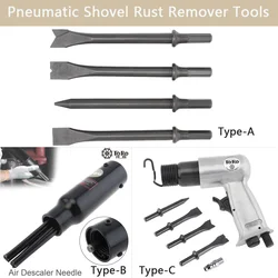 Air Hammer Chisel Hexagonal Shank Heavy Duty Air Impact Head for Rusting Removal/Cutting Pneumatic Rust Remover Air Chisel Set