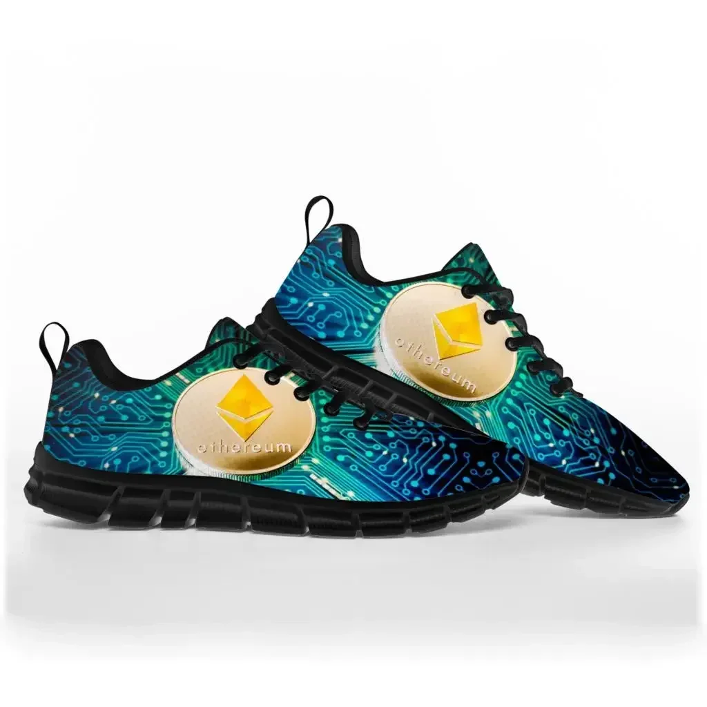 Chaussures de sport Ethereum Cryptocurrency ETH Coin pour hommes, femmes et adolescents, baskets décontractées personnalisées de haute qualité pour couple