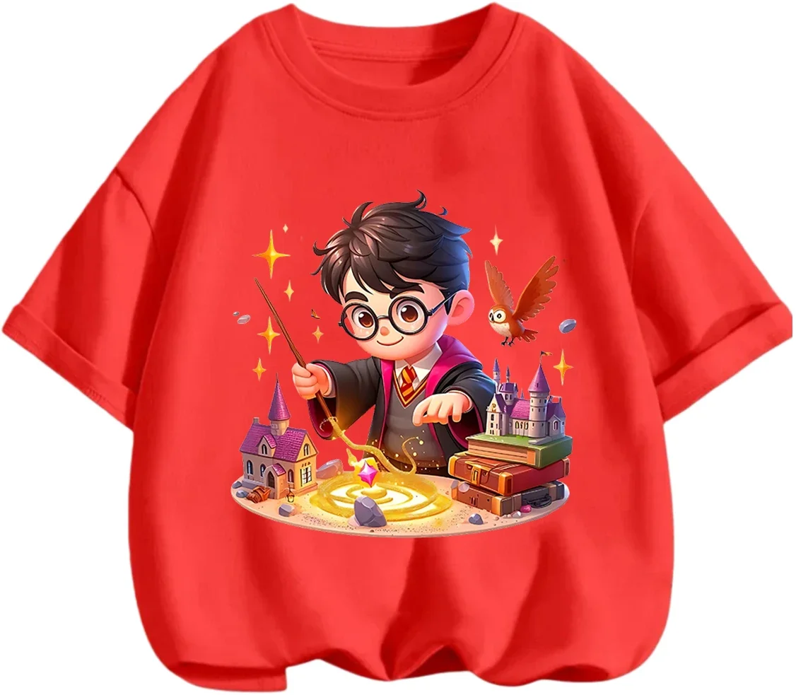 Popular Movie Ip Harry Potter T Shirt Summer Casual Street Style Short Sleeve Clothes For Little Kids