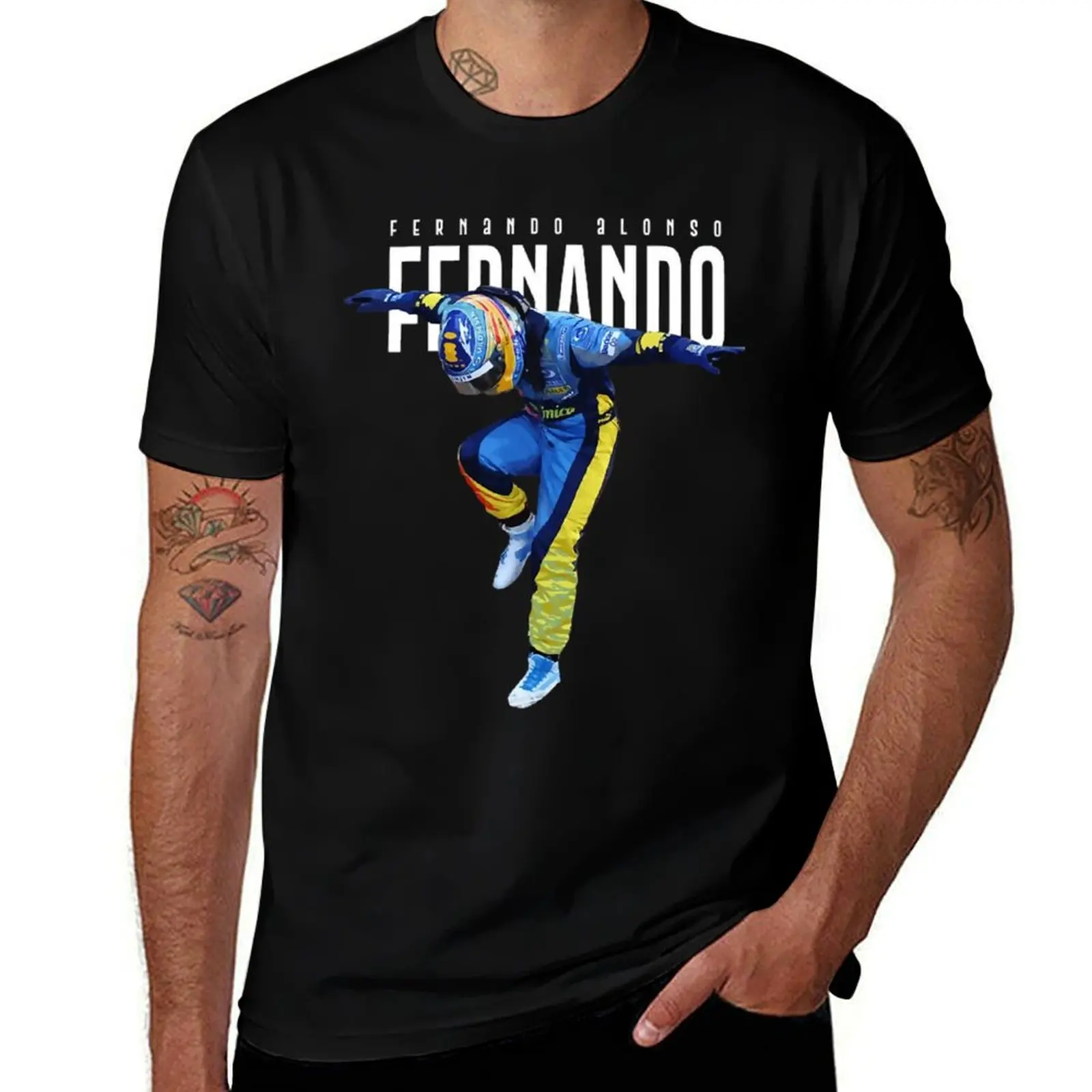 

Fernando driver Alonso dance T-Shirt man t shirt cotton man graphic t shirt t shirts with prints T-Shirt