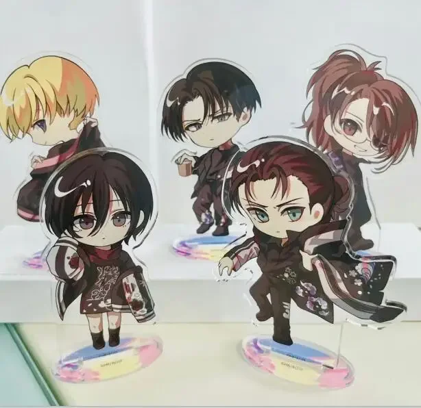 Anime Eren Yeager Armin Levi Mikasa Acrylic Stand Doll Game Mini Figure Model Plate Cosplay Toy for Gift