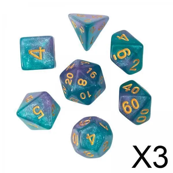 

Acrylic Polyhedral Dices Set Multisided Math Teaching Game Dice Bulk for Tabletop Role Playing