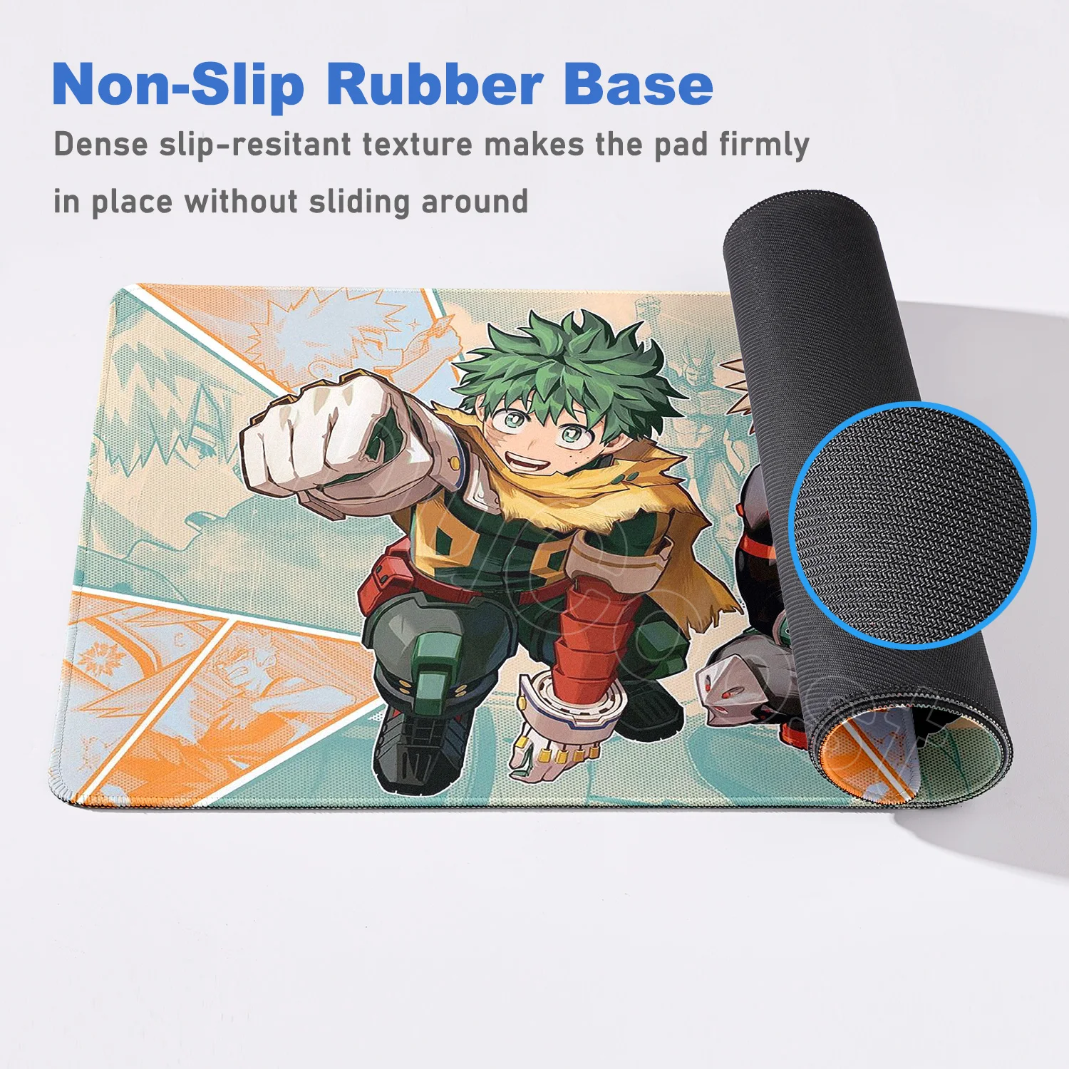 일본 애니메이션 나의 히어로 아카데미아 마우스패드 바쿠고 카츠키 대형 락 엣지 키보드 패드 게이머용 컴퓨터 책상 매트 미끄럼 방지 고무