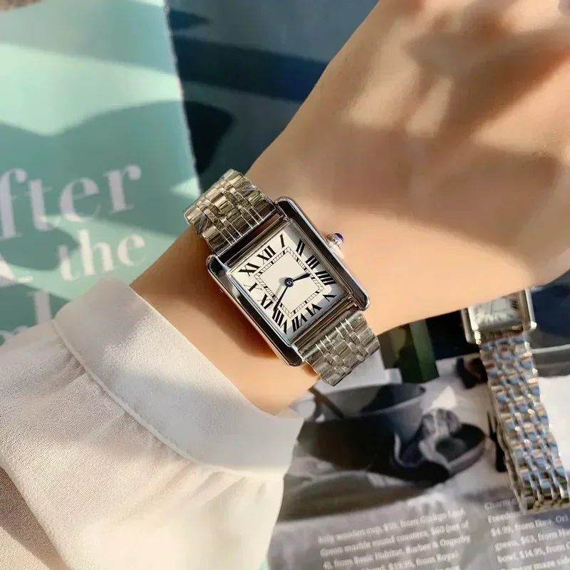 Montre-bracelet de luxe pour femmes, entièrement en acier, à la mode, précieuse, horloge