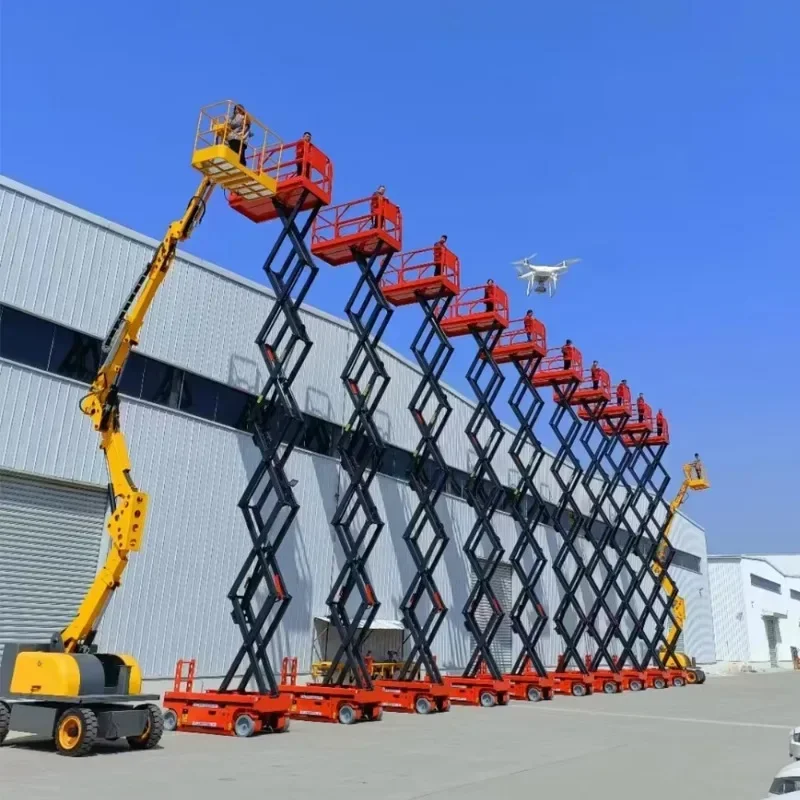 Adjustable Scissor Lift Electric Hydraulic Mobile Lifting Platform Aerial Work Vehicle Cargo Elevator for Versatile Use Hot