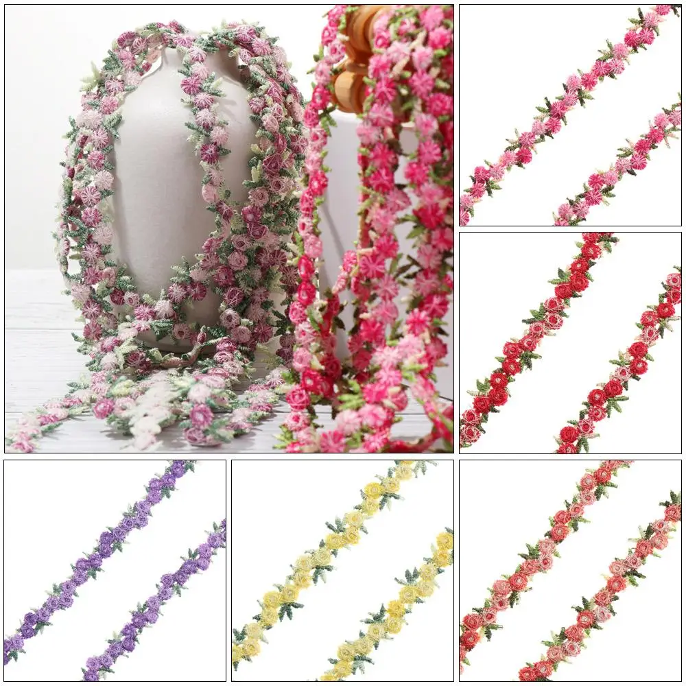 

Clothes Accessories Polyester Wedding Dress Ribbons Fabric Trim Flower Lace Trim Embroidered Water soluble