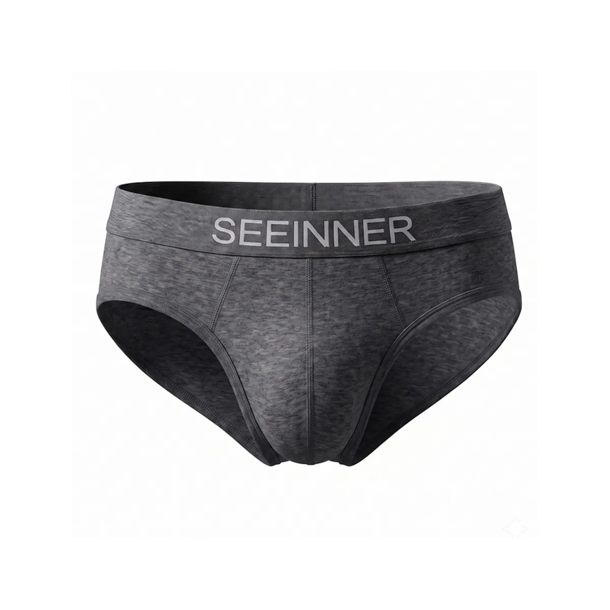 Heather Gray Solid Mens Modal Boxer Briefs Mid Low Rise Skin-Friendly Moisture Wicking Male Underwear