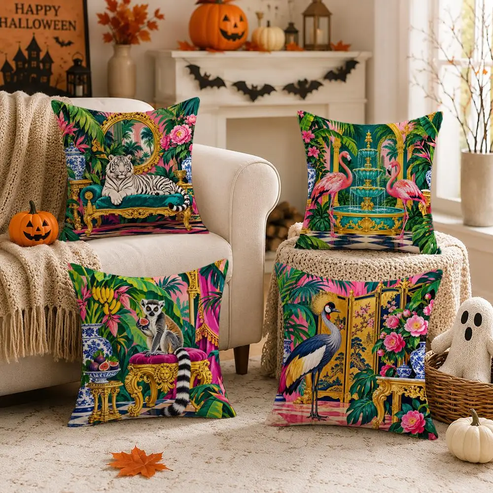 Jewel Garden Collection Cushion Cover 1/4PCS Short Plush Pillow Cover Set Soft Decorative Cushion Case for Sofa Bed Home Decor