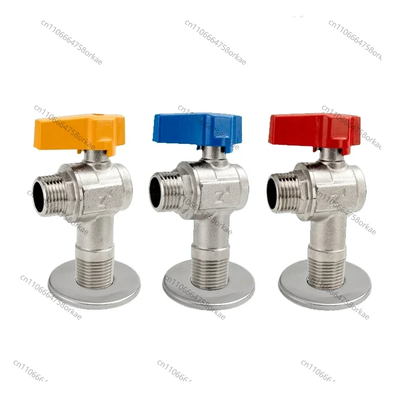 High Flow Triangle Valve Water Heater Hot and Cold Water Switch Brass Ball Valve 1/2