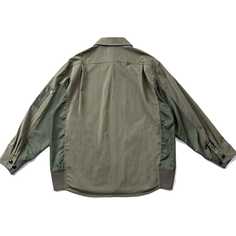 Personalized Multi Material Splicing Loose Casual Jacket Top Spring  Autumn Style Jacket, Men's and Women's Trendy