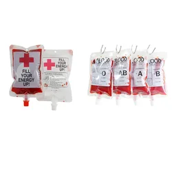 1Piece 250ml Halloween Blood Bags Vampire Fake Blood Suction Bags Drinks Plasma Beverage Halloween Decoration Horror Party Props