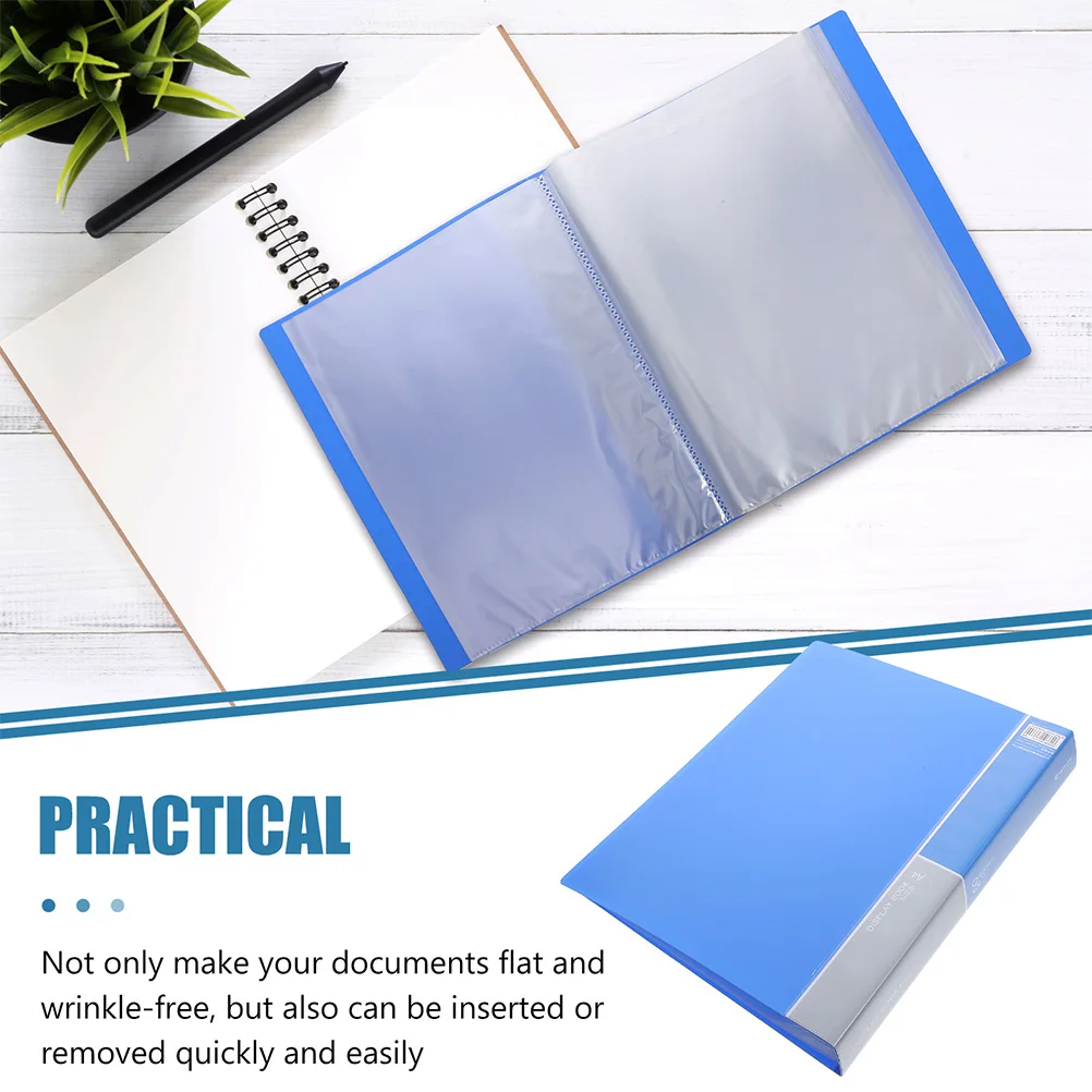 

Plastic File Folder A4 Document Holder Lightweight Portable Storage Pocket for Files Bills Receipts Office Use