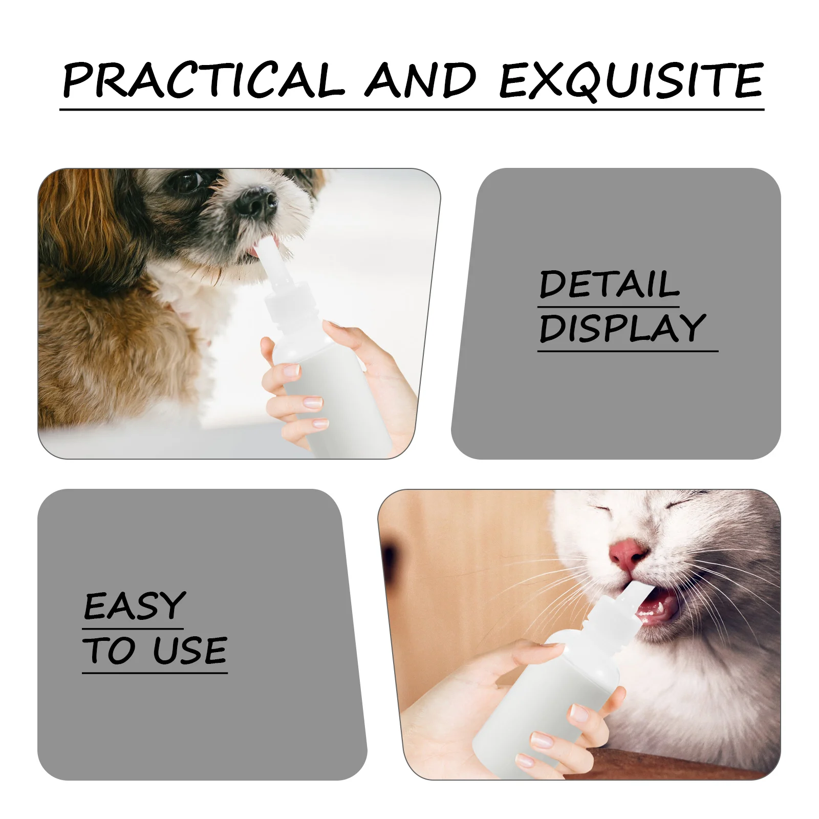 

4Pcs Reusable Pet Nurser Bottles Compact Cat Feeding Bottles with Clear Scale Line Light Weight for Puppy Kitten Milk Feeding