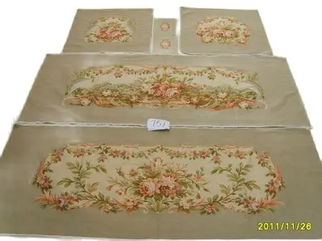 

Free Shipping French Aubusson hand woven Wool sofa and chair cover set 1:4 with arms, Aubusson Silk sofa cover set