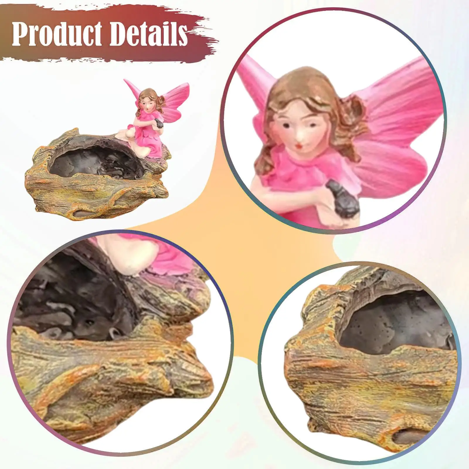 Resin Flowerpot Creative Fairy Figurine Planter Pot Unique Decorative Ornament for Indoor Outdoor Garden Balcony Table Home