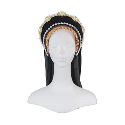 Renaissance Tudor Crown Headband Victorian Queen Elizabeth Tudor French Hood Anne Boleyn Cosplay Elizabethan Headdress Coronet