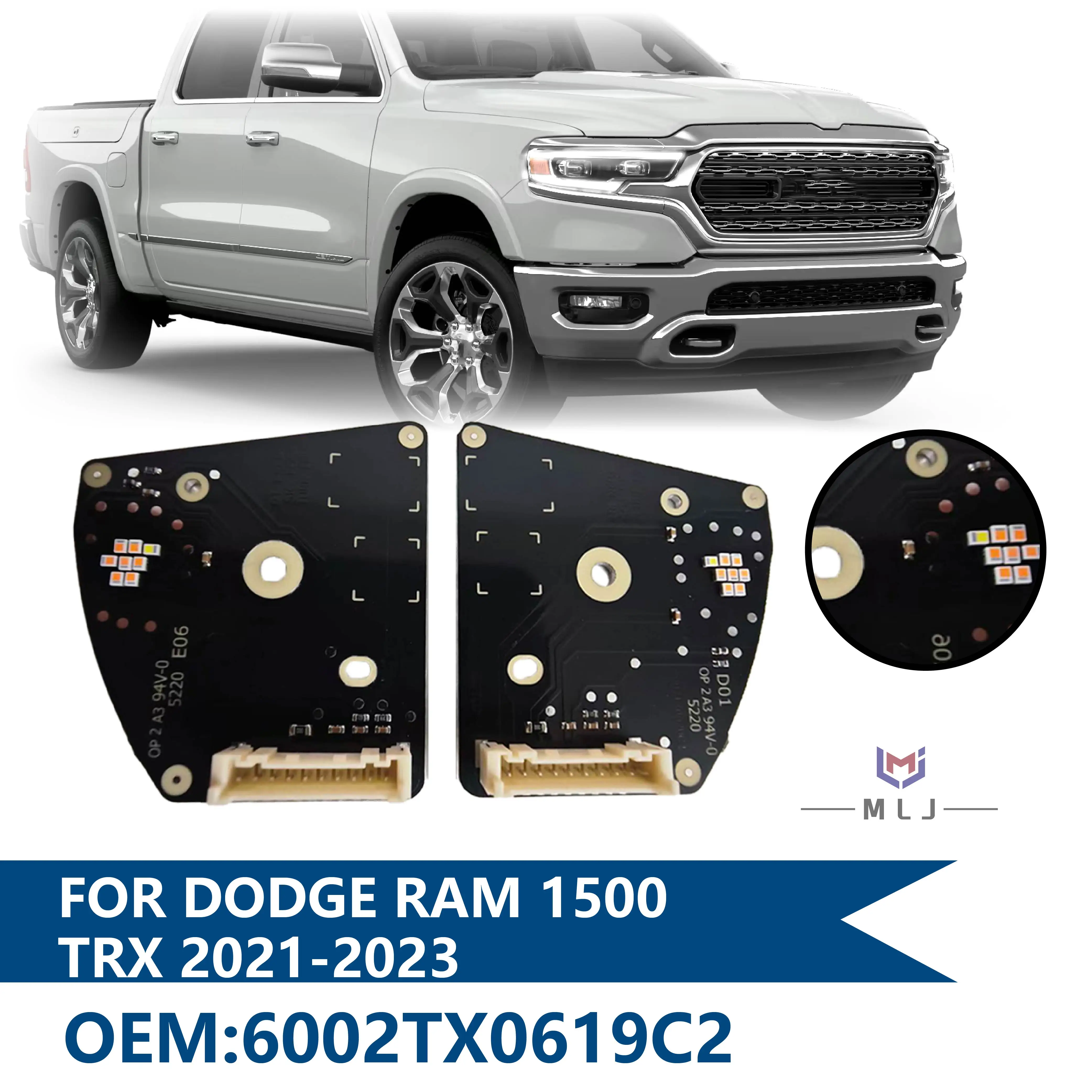 Placas DRL para Dodge Ram 1500 TRX 2021 2022 2023, Chip de Fuente de Luz 6002TX0619C2, Chip LED, Placa de Señal de Giro, Accesorios para Automóviles