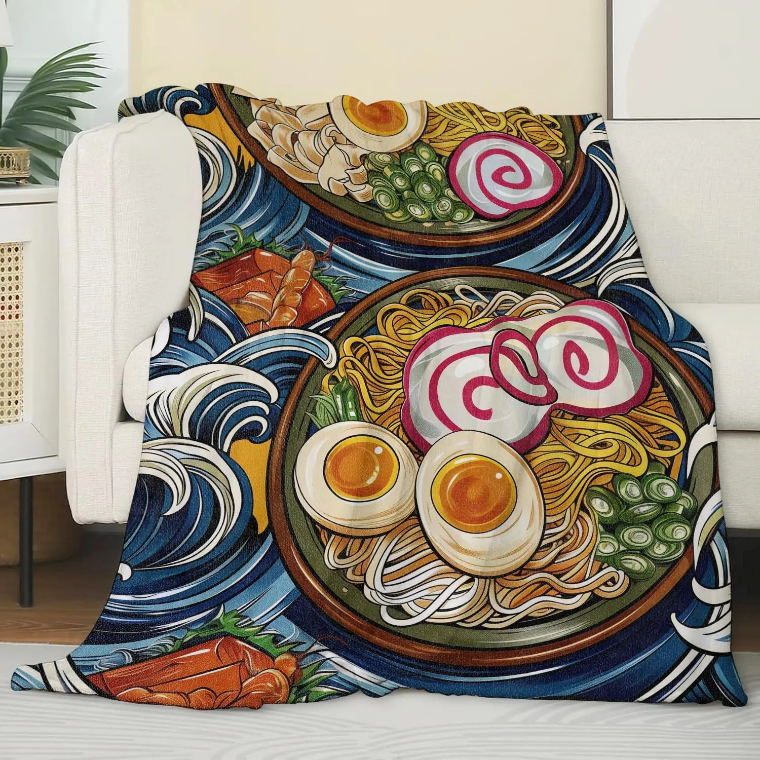 Ramen Blanket for Adults Kids, Ramen Gifts Bedding Decor Flannel  Throw Blanket, Japanese food Stuff Decorations