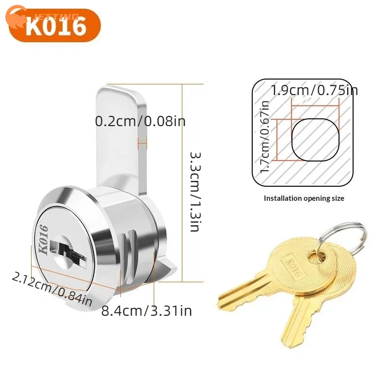(New) Zinc Alloy Cash Register Mailbox Lock Drawer Lock With 2 Keys Cabinet Lock For Storage Cabinets Lockers Hardware Accessory