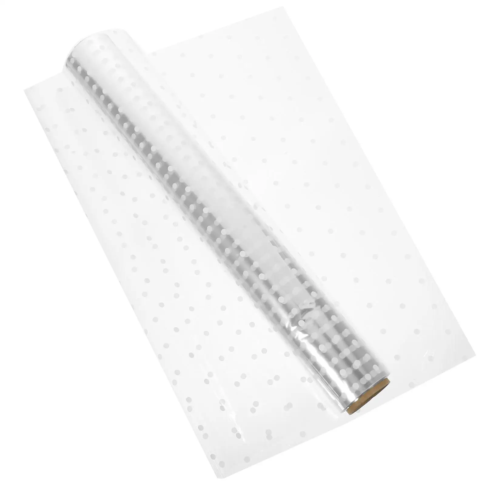 Punktmuster-Zellophan-Geschenkpapier, 40 cm x 30 m, weiß, kleine Punkte, Geschenk, Blumen-Lebensmittelverpackungsfolie, transparent