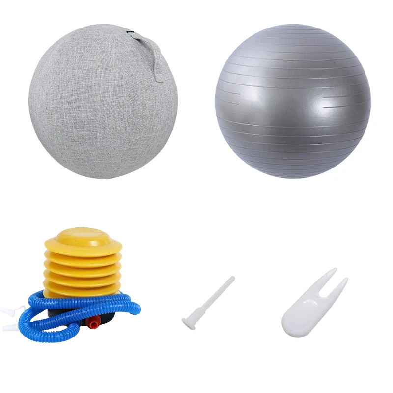 

55cm Home Pilates Balance Stability Exercise Ball Anti Burst Office Sitting Ball With Cover Gym Yoga Ball Cover New