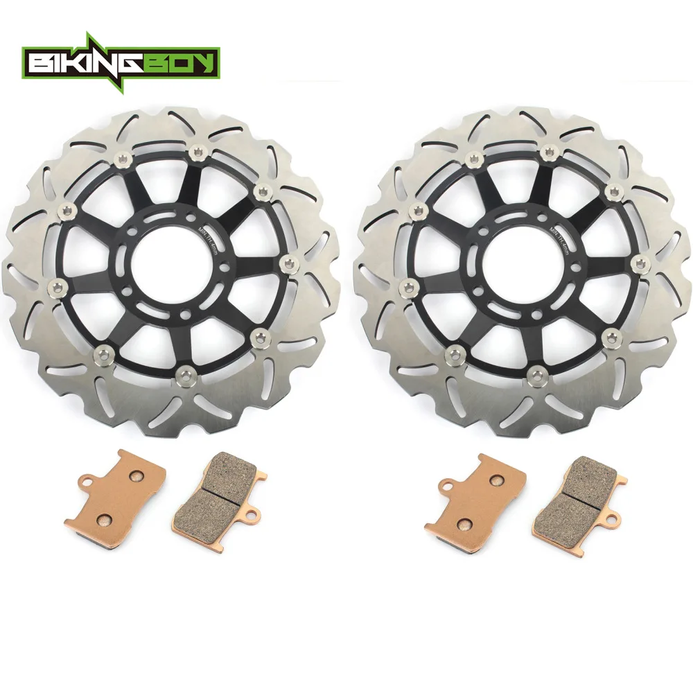 BIKINGBOY Front Brake Discs Rotors Disks Pads For Triumph Tiger 1050 07 08 09 10 11 12 13 14 Tiger 1050 SE / ABS 2011 2012 2013