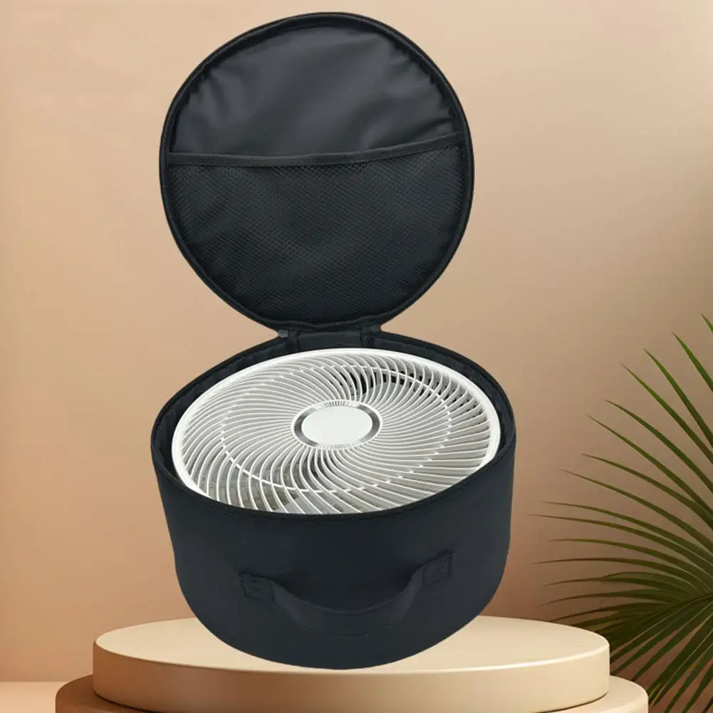 Folding Fan Storage Bag Shockproof Round Cosmetic Case With Handle Zipper Pack Phone Container Outdoor Accessories