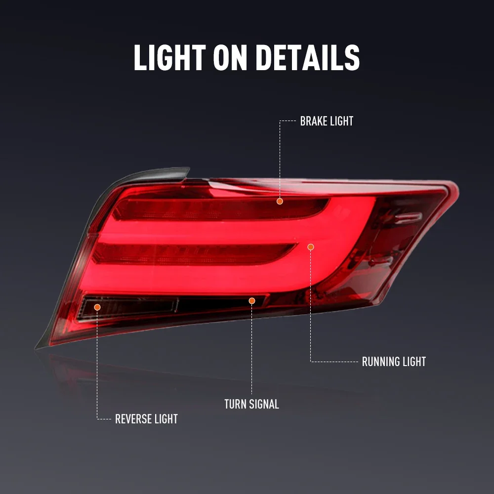 زوج من أضواء خلفية LED لتويوتا فيوس 14-16 DRL عكس الفرامل إشارة دوران سيارة الخلفية الذيل ضوء الجمعية التوصيل والتشغيل 2 قطعة