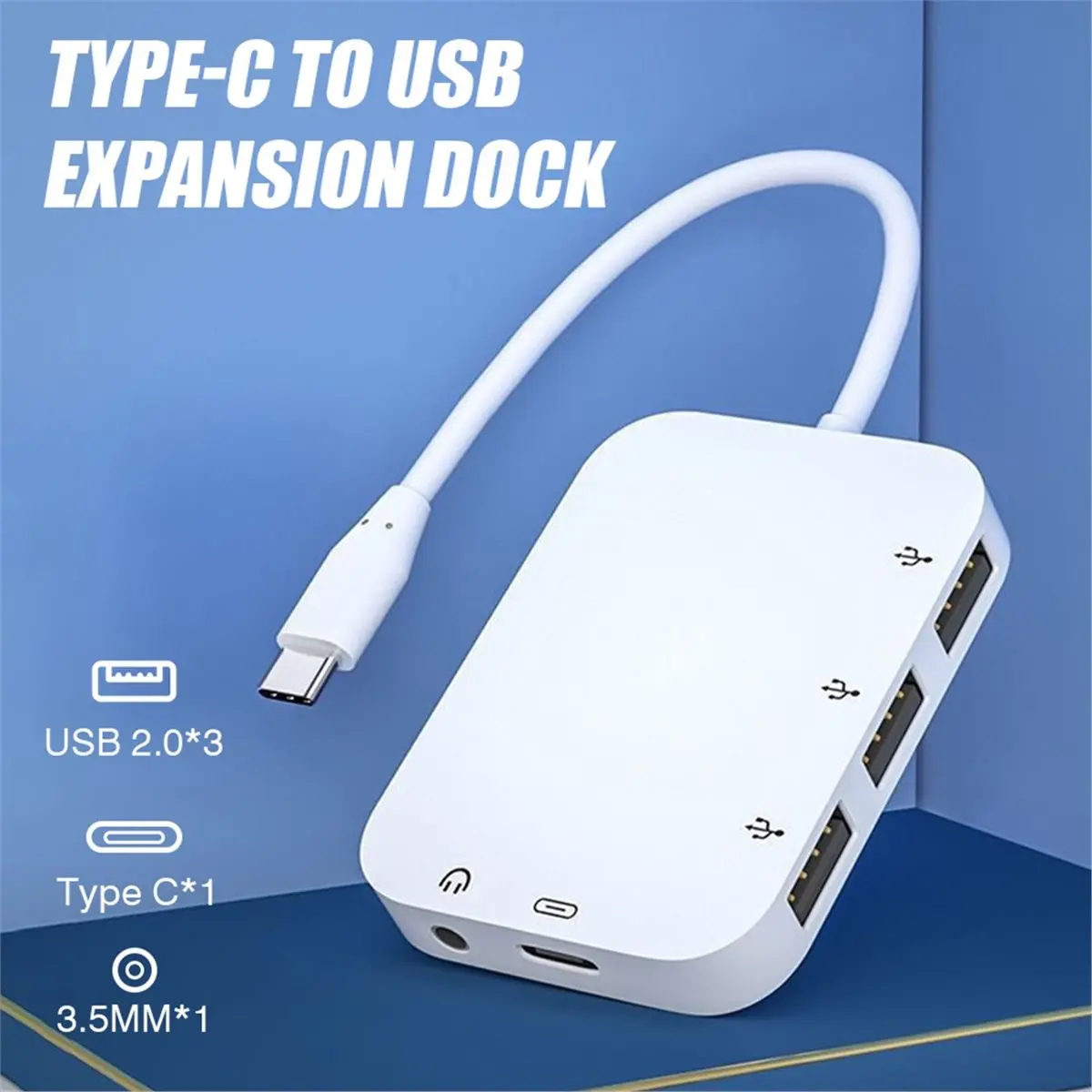 A93P Type-C HUB Adapter Splitter 3xUSB/3.5mm Jack Audio PD Charging Port for for PixelBook Notebook Laptop