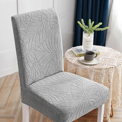 Elastic Dining Chair Cover Thick Jacquard Spandex Chair Cover for Dining Room Anti-Slip Kitchen Chair Cover