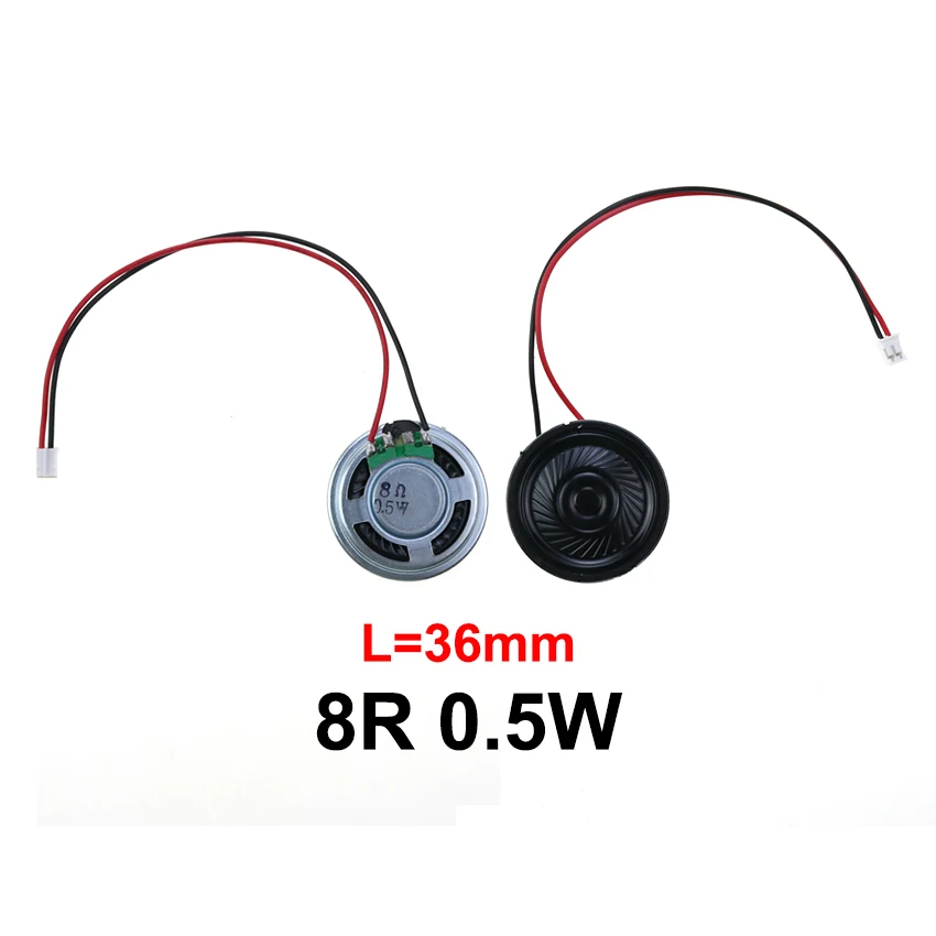 JCD 1Pcs 8R 0.5W Mini Ultra-thin Horn Speaker Diameter 20mm 23mm 28mm 30mm 36mm 40mm 50mm 57mm Loudspeaker W/ P2.0 Termina Wire