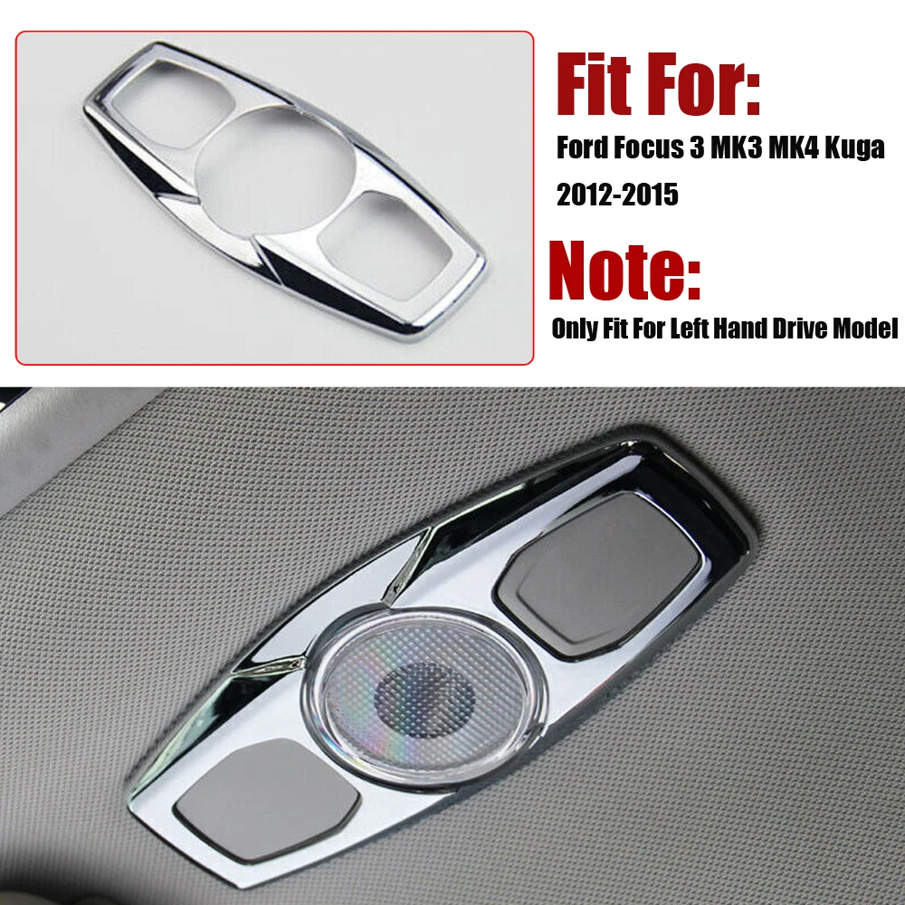 

1Pc Stainless Steel Front Reading Lamp Decoration Circle Cover Car Interior Accessories for Ford Focus 3 MK3 MK4 Kuga 2012-2015