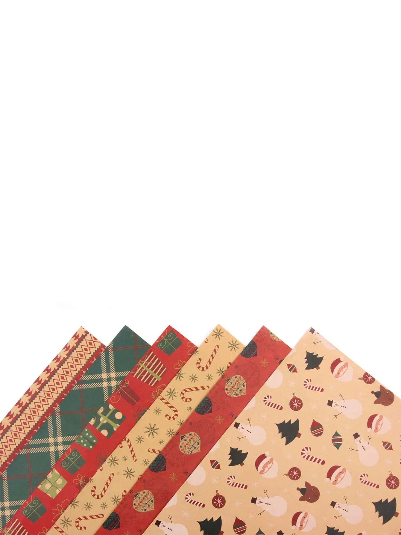 6PCS Retro Christmas Kraft paper, wrapping paper, cartoon Christmas Gift Wrap, gift wrap, wedding wrap, birthday wrap, gift wrap