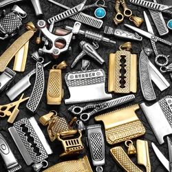 Barber Scissors Shaver Hair Drier Razor Stainless Steel Jewelry Men Necklaces with Pendant for Male Women Punk Gifts Wholesale
