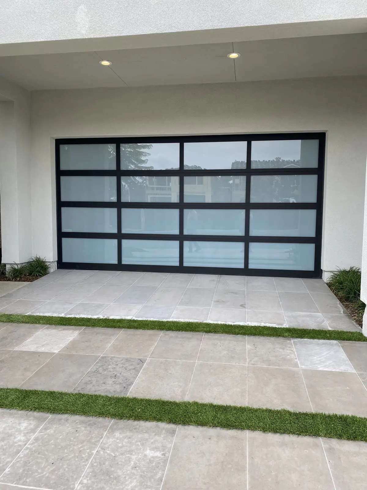 Electric Sliding Roller Garage Door with Glass Windows Modern Aluminum Sandwich Panel Sectional Grill Garage Doors for Villa