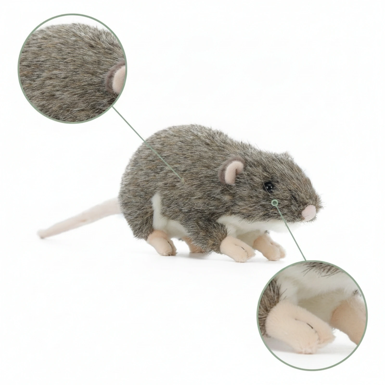 Mouse Stuffed Toy Realistic Mouse Stuffed Animal Lifelike Small for Children, Playtime, Display