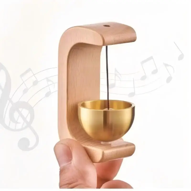 Magnetic Wooden Doorbell Hanging Bell Self-adhesive Creative Door Bells
