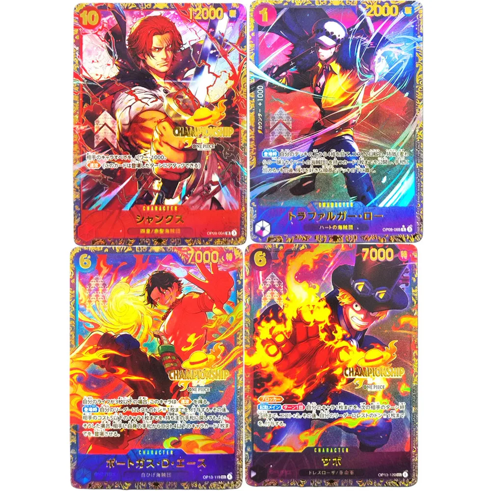 Campeonato Proxy de una pieza 25-26 Finales Champion Shanks ACE Water Law Colección Sabo Anime japonés Tarjetas de promoción OTCG